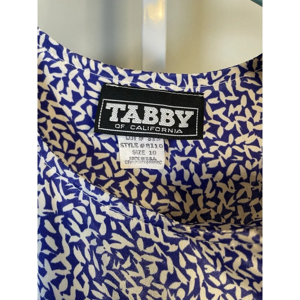 Vintage Tabby Dress 10 Evening Wear USA Blue White Grunge Costume Play Dress up - Picture 3 of 7